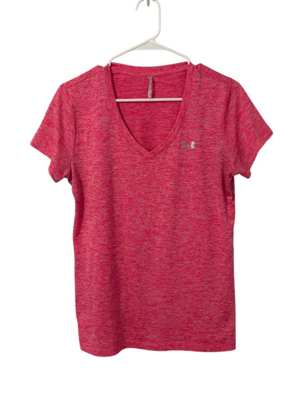 Under Armour Pink Tech V Neck Athletic T-Shirt
